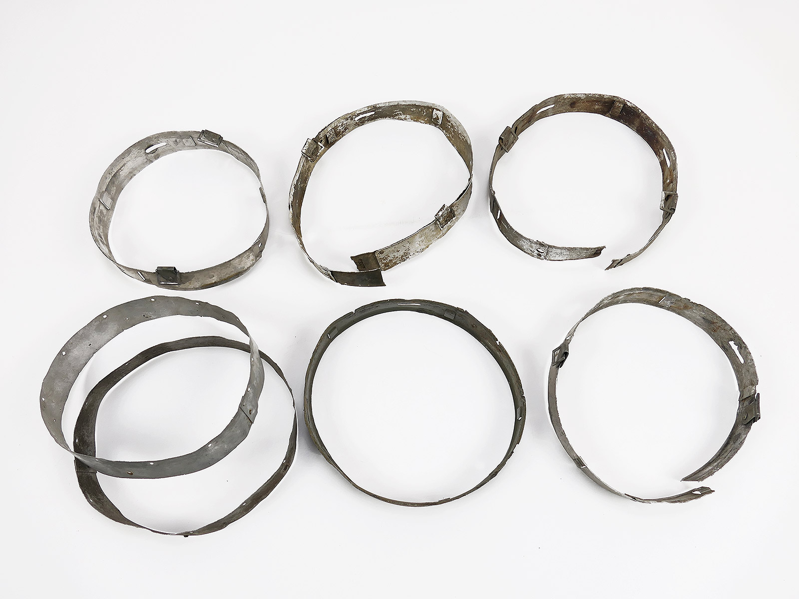 Konvolut Ersatzteile für Stahlhelm Helmfutter M35 M40 M42 Aluminium + Zink Ringe