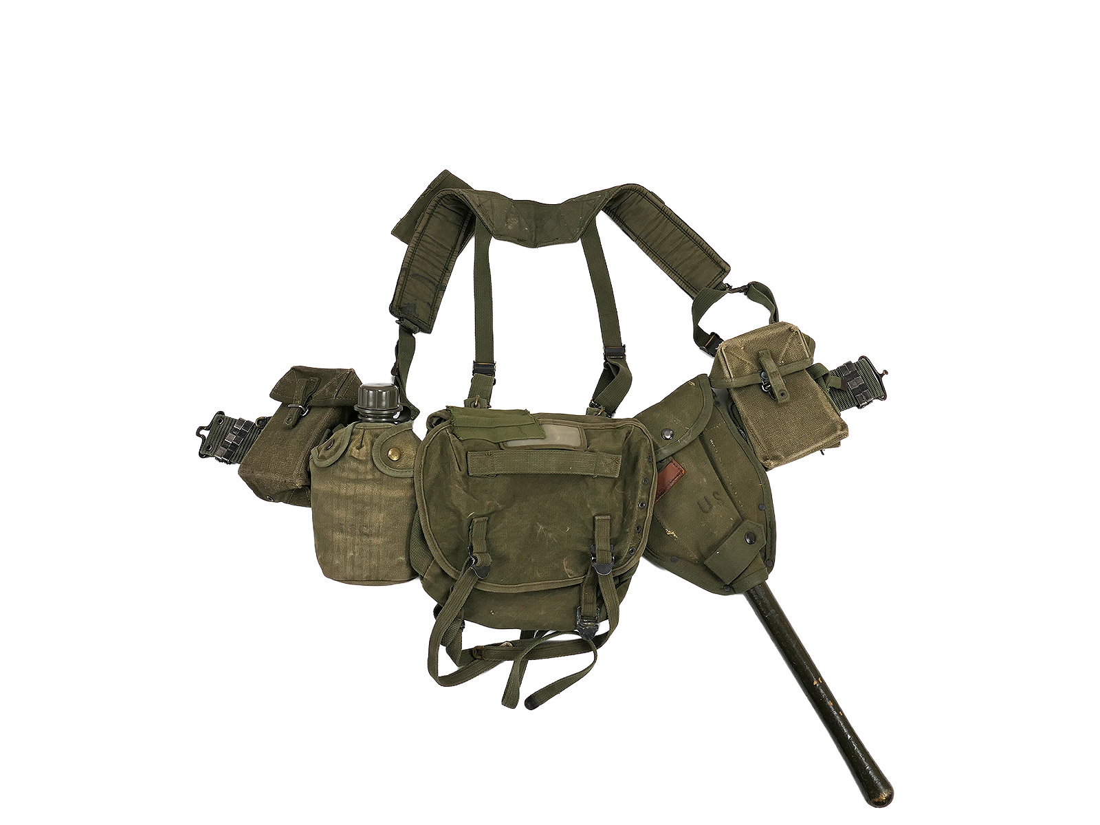 #DD/ US Army Vietnam BASIC Sturmgepäck M-1956 Pack - Pistol Belt Bags Pouches Buttpack Suspenders Feldflasche Spaten