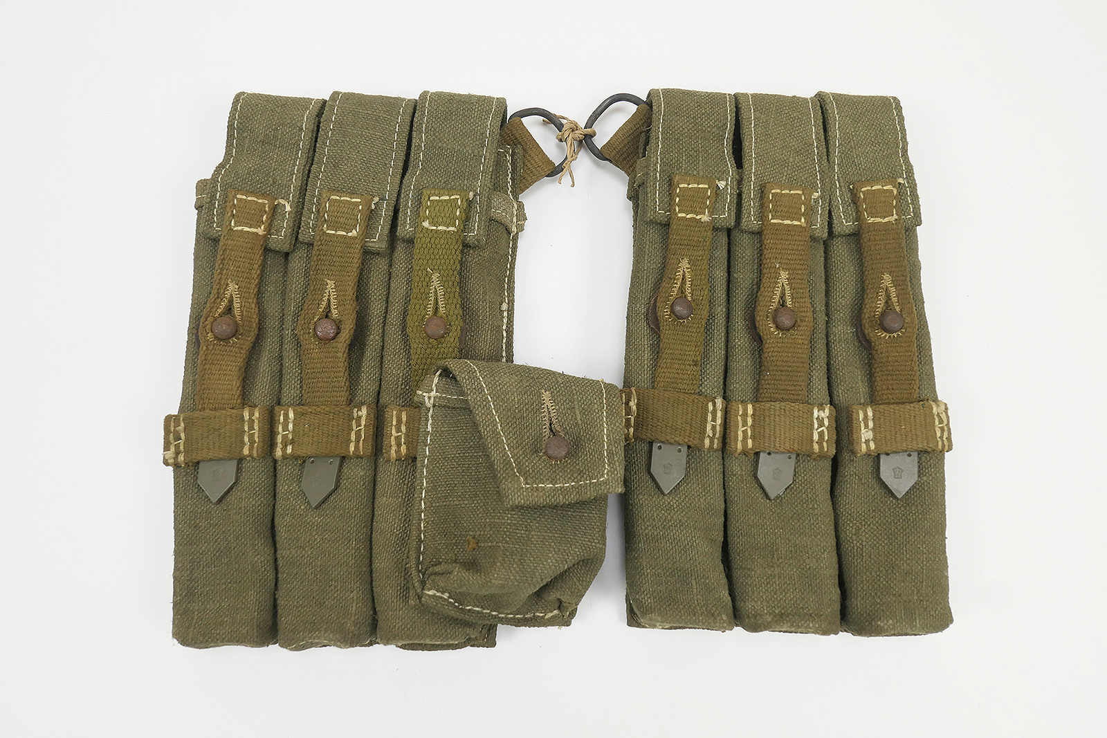 #1 Wehrmacht DAK Afrika Korps Paar MP 38/40 Magazintaschen MP38 MP40 Web Leinen Tasche