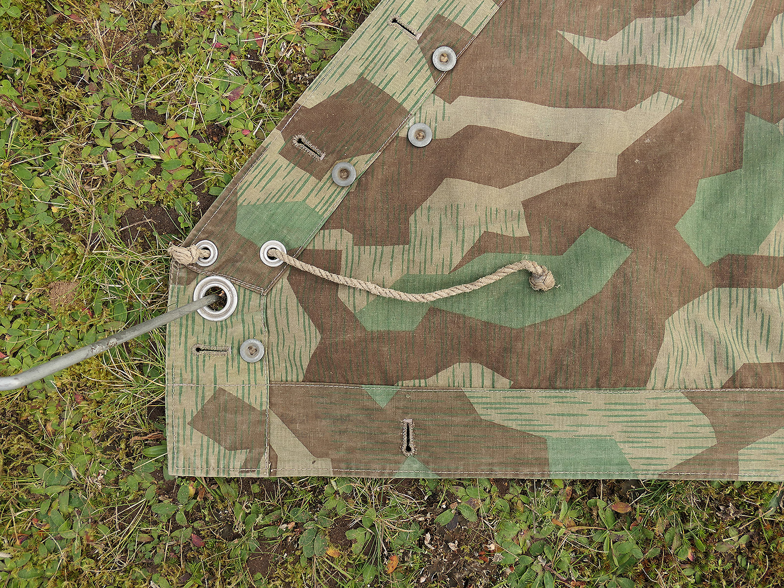 Wehrmacht Original Zeltplane M31 splittertarn Zeltbahn Tarnzeltbahn COLLECTION BATTLE WORN