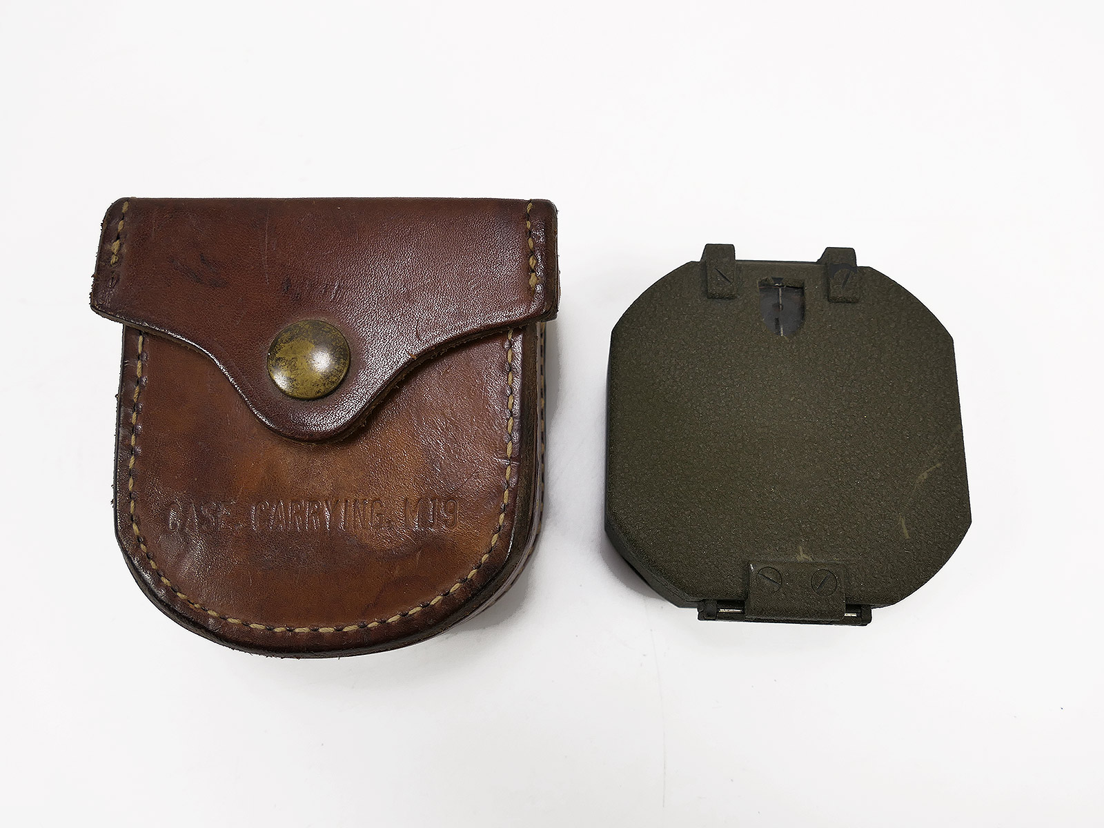 US Army WW2 rare M2 compass Keuffel & Esser & carrying case M19 Kompass mit Tasche