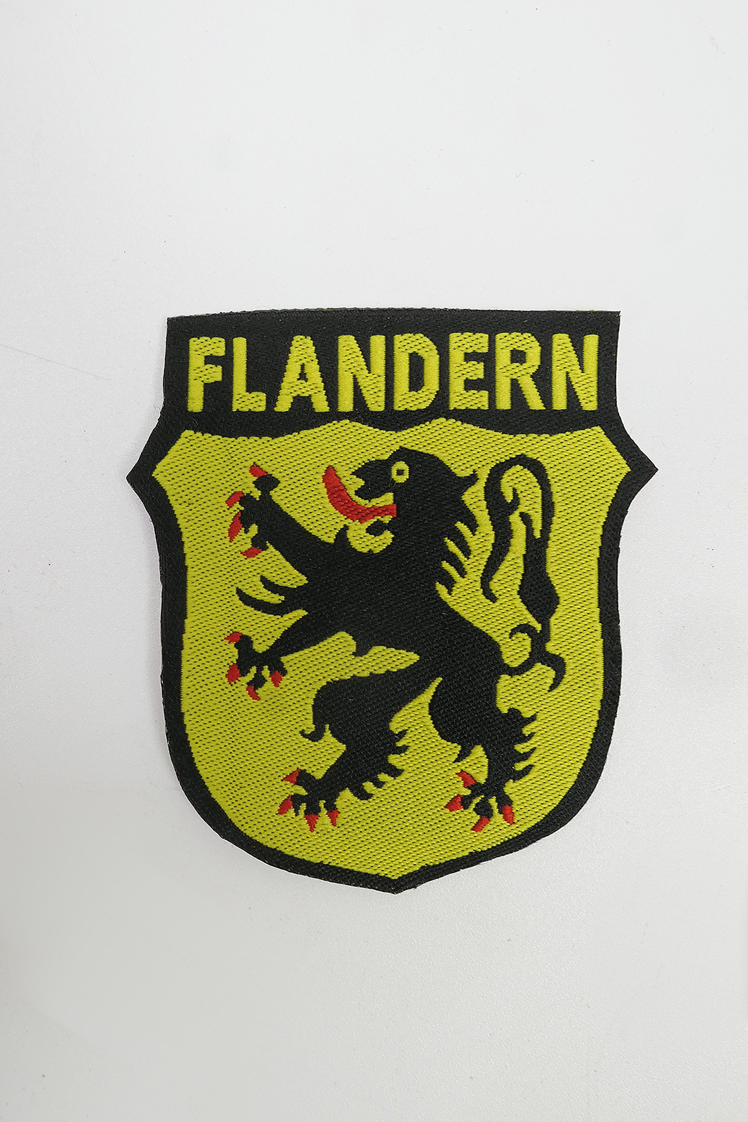 P1440803 Flandern Freiwilligen Ärmelabzeichen Niederlande Feldbluse Uniform Ärmelschild Elite Bevo gewebt