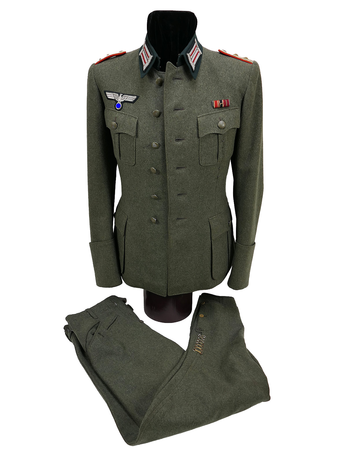 Original Uniform Ensemble Wehrmacht Offiziers Feldbluse M36 Hauptmann Artillerie Effektiert mit Breeches COLLECTION