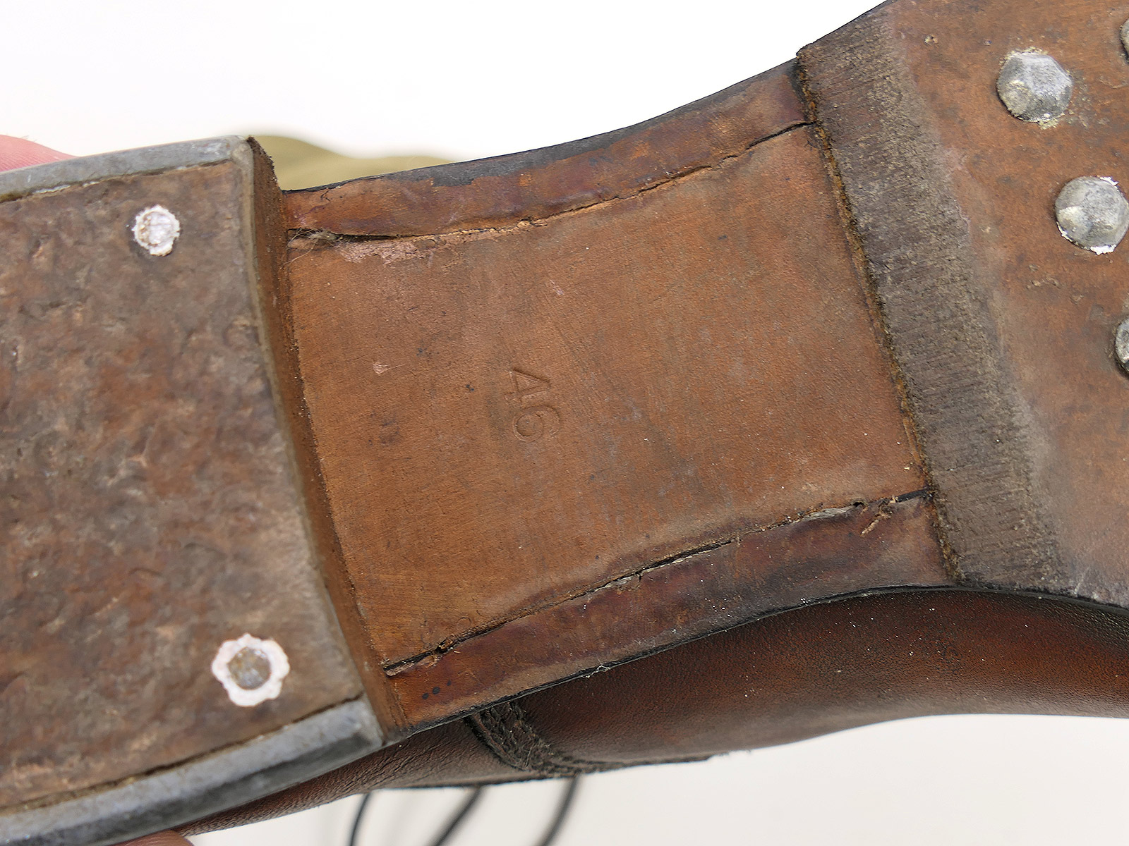 Einzelpaar - Wehrmacht DAK Tropenstiefel Hoch Afrikakorps Stiefel Gr.46 COLLECTION BATTLE WORN