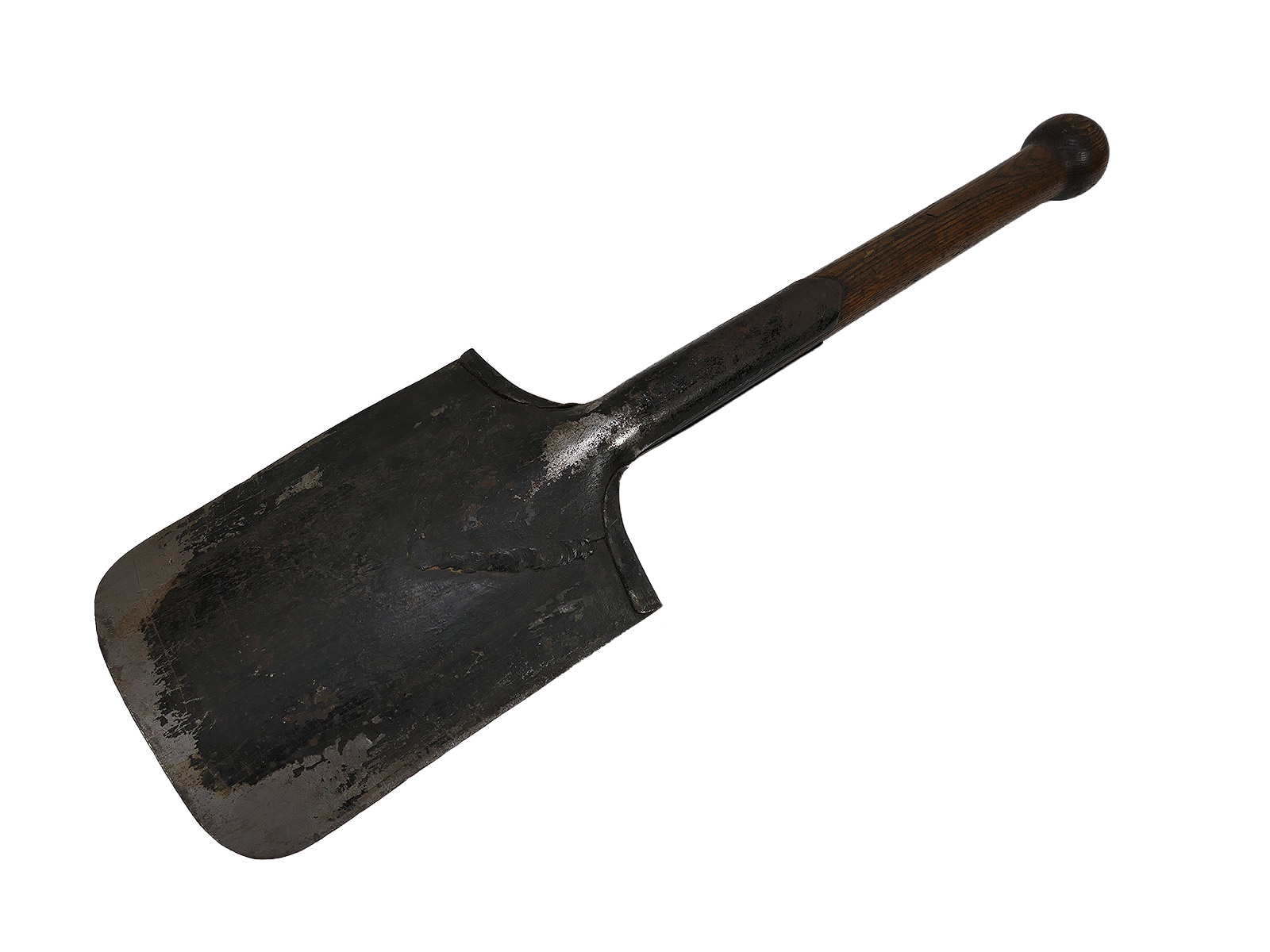 Antiker Infanterie Spaten mit Stempelung in Ledertasche / Spatentasche COLLECTION