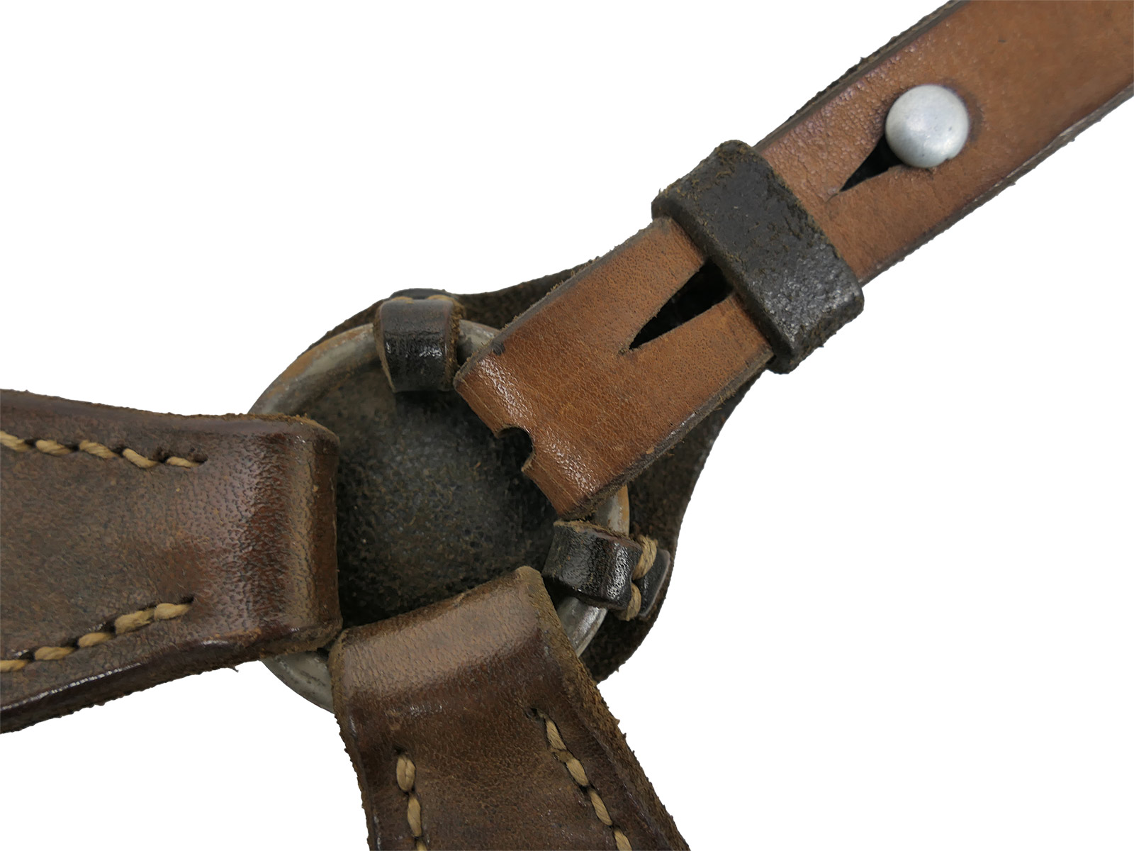 Einzelstück - Wehrmacht Original Y-Riemen Leder Koppeltragegestell Franz Brehme 1942 Top!  COLLECTION