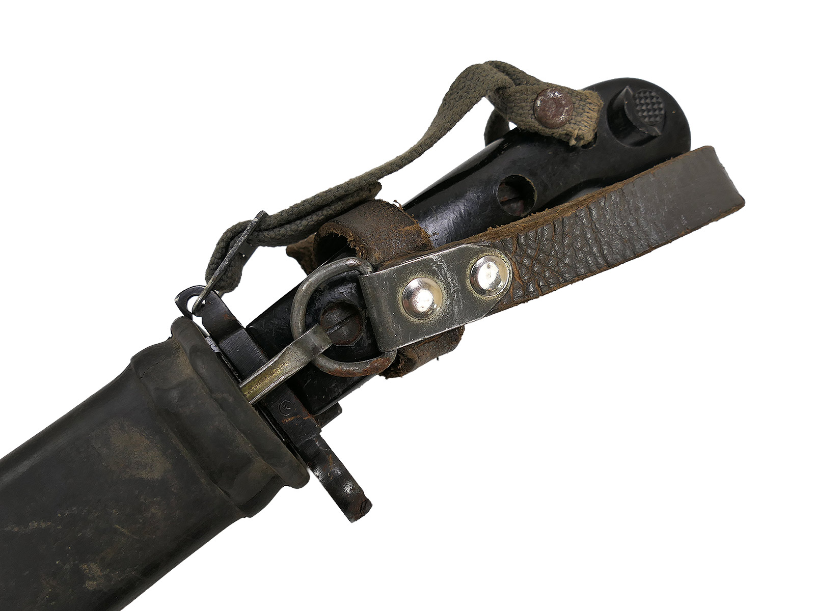 Original NVA Seitengewehr / Bajonett AK47 AK74 Kalaschnikow Schwarzer Plastegriff mit Drahtschneider
