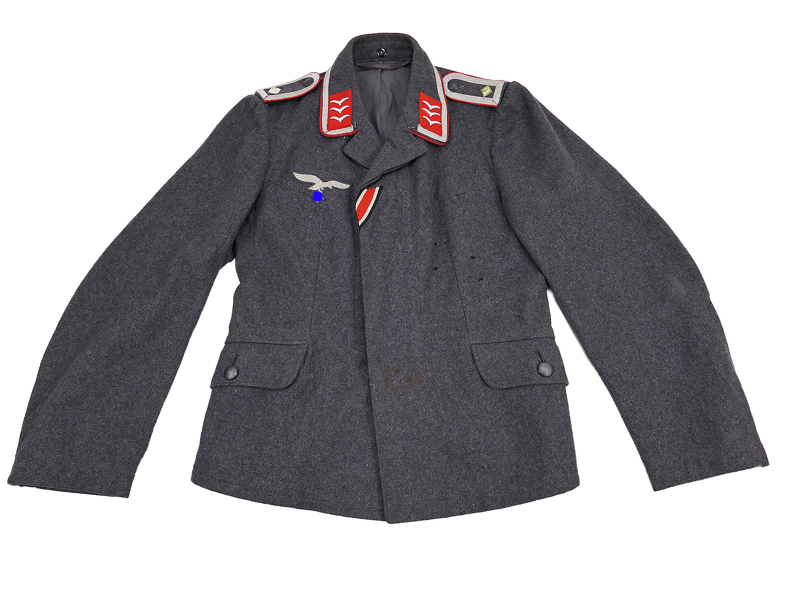 WK2 Original Luftwaffe Fliegerbluse Wachtmeister FLAK ARTILLERIE Uniform COLLECTION BATTLE WORN