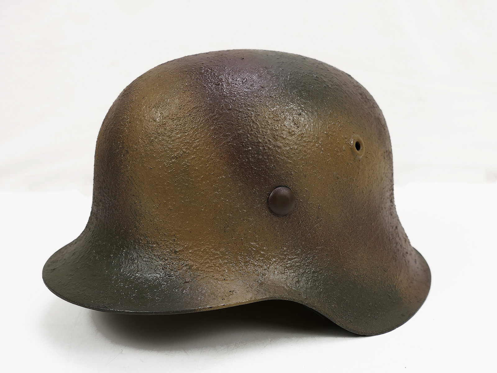 Wehrmacht Camouflage Stahlhelm M42 NS66 mit Helmfutter Gr.59 Normandie Tarnhelm BATTLE WORN