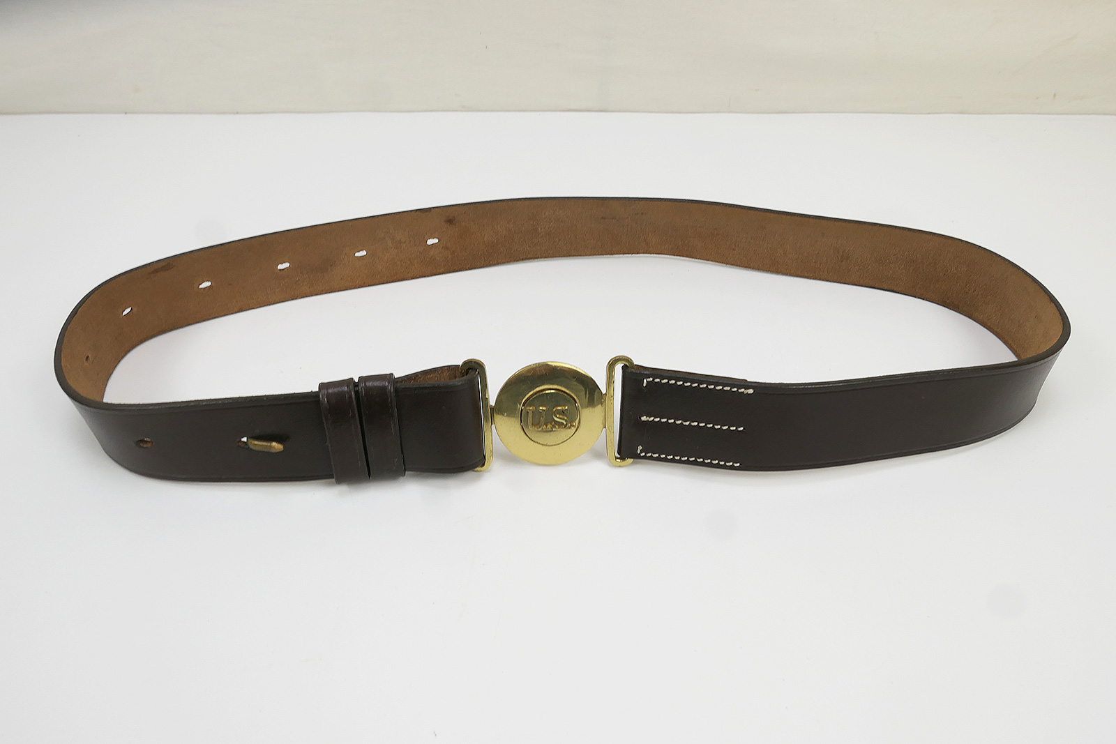 P1550221 US Army WW2 M1916 Offizierskoppel Leder braun