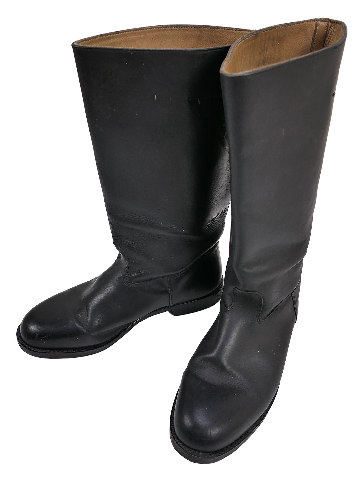 Typ Wehrmacht Leder Stiefel Knobelbecher Schaftstiefel Wachbataillon Gr.47 mit Hufeisen 305/116 TOP