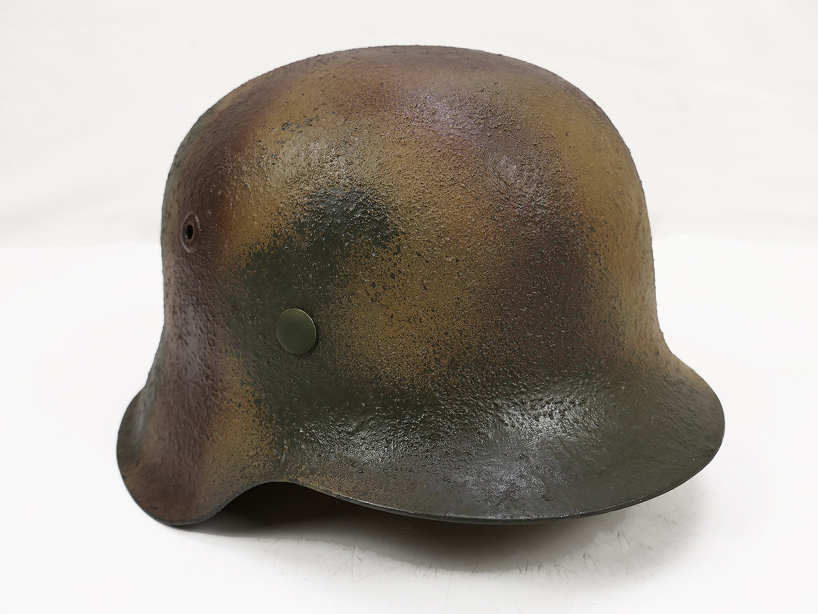 Wehrmacht Camouflage Stahlhelm M42 NS66 mit Helmfutter Gr.59 Normandie Tarnhelm BATTLE WORN