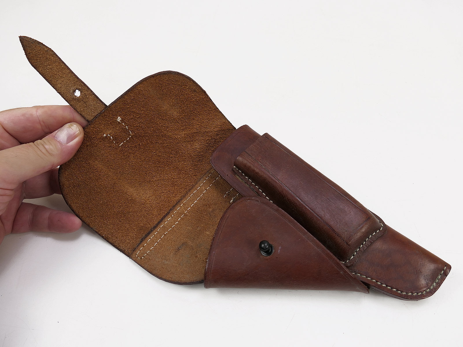 Einzelstück WW2 Wehrmacht Luftwaffe Holster braun Pistolentasche für Kurz Pistolen 7.65 Typ PPK BATTLE WORN