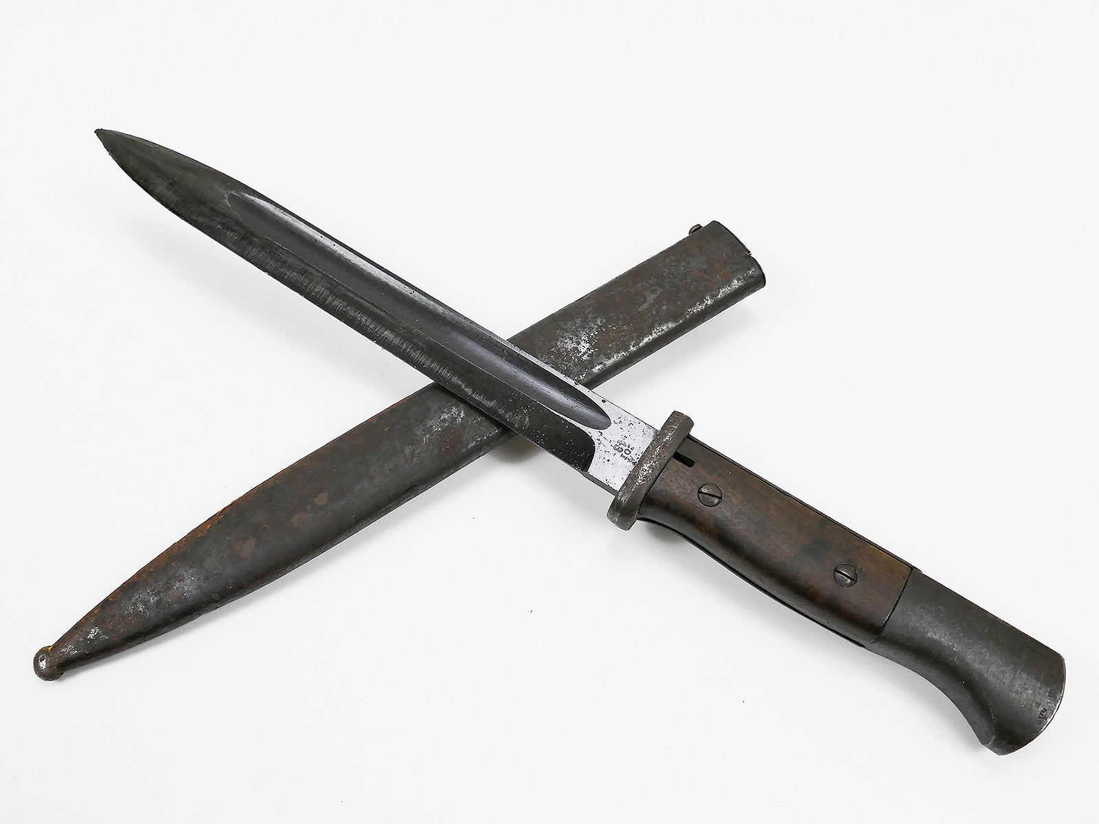 #08/ Wehrmacht Bajonett M84/98 K98 / Seitengewehr cof 43 mit Scheide