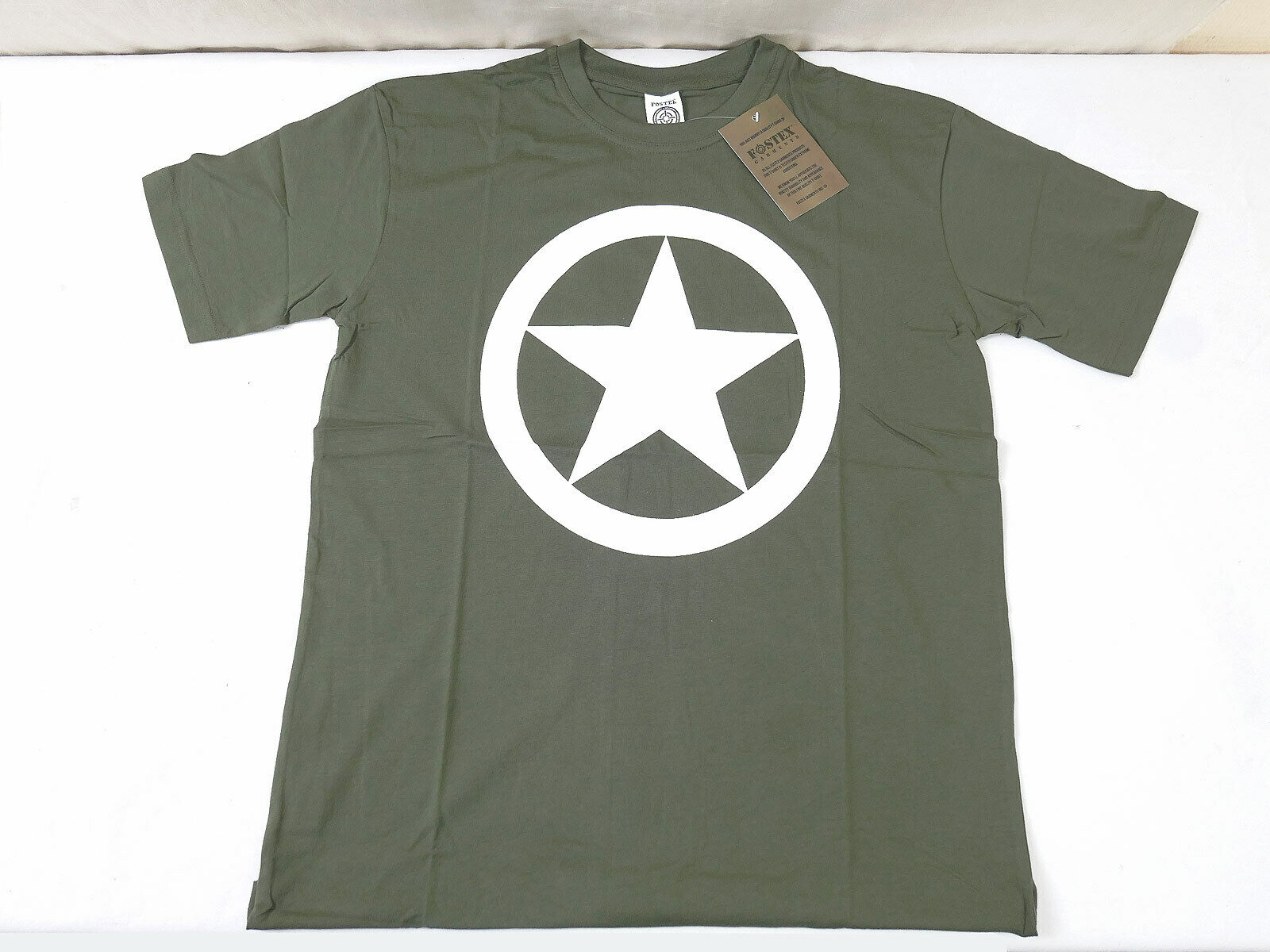 US T-Shirt oliv mit Stern VINTAGE US ARMY WW2 GI JEEP Gr. M-XL Normandie
