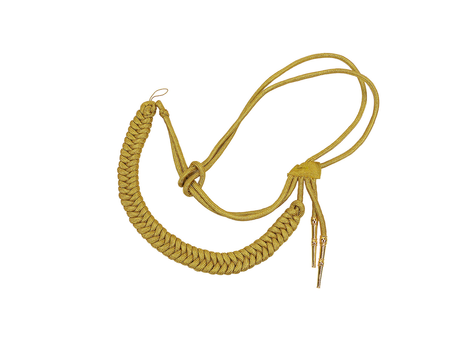 Wehrmacht Paradefangschnur Affenschaukel Adjutantenschnur - EINFACH - Uniform Gold / Alu 