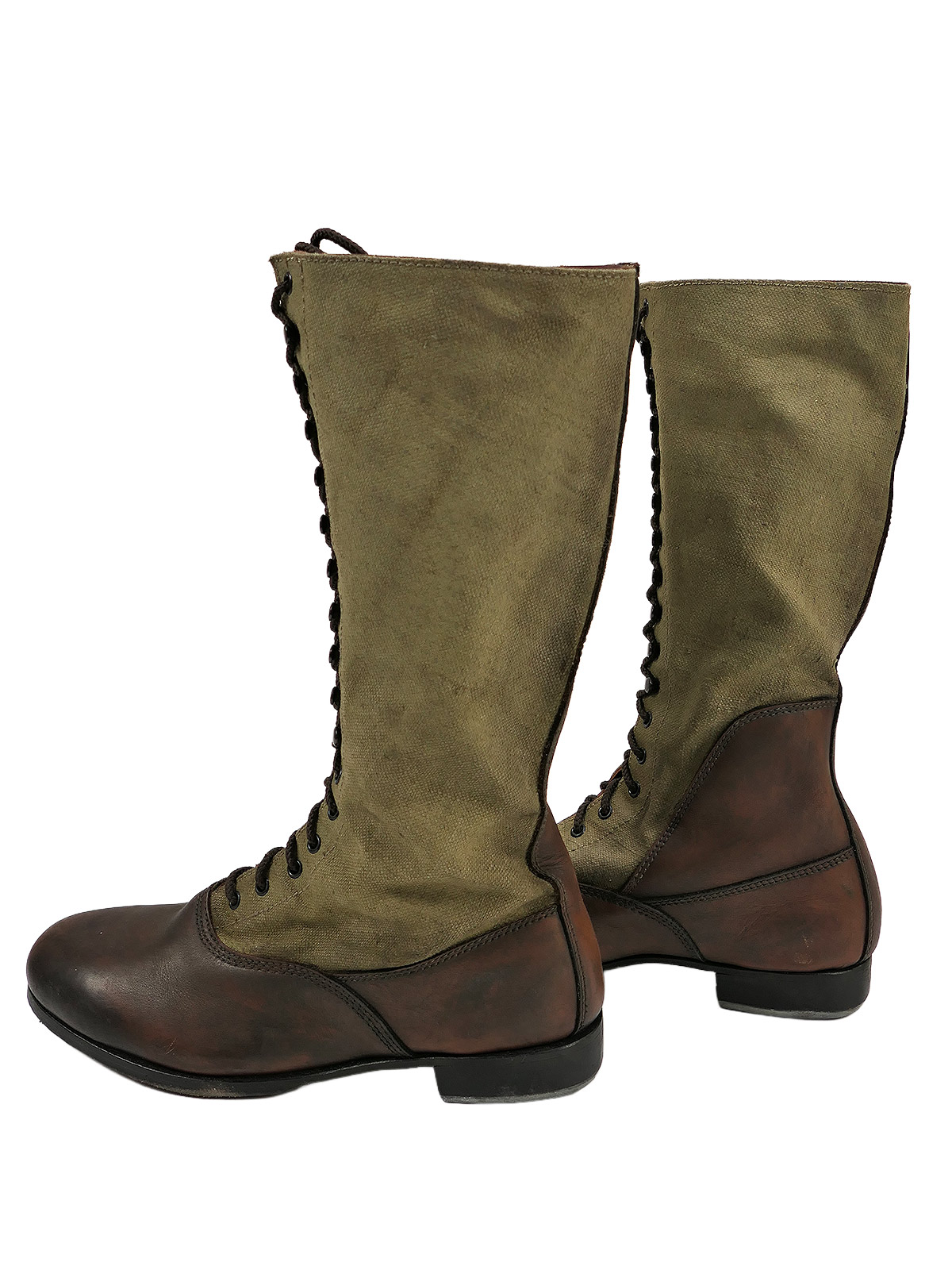 Einzelpaar - Wehrmacht DAK Tropenstiefel Hoch Afrikakorps Stiefel Gr.46 COLLECTION BATTLE WORN