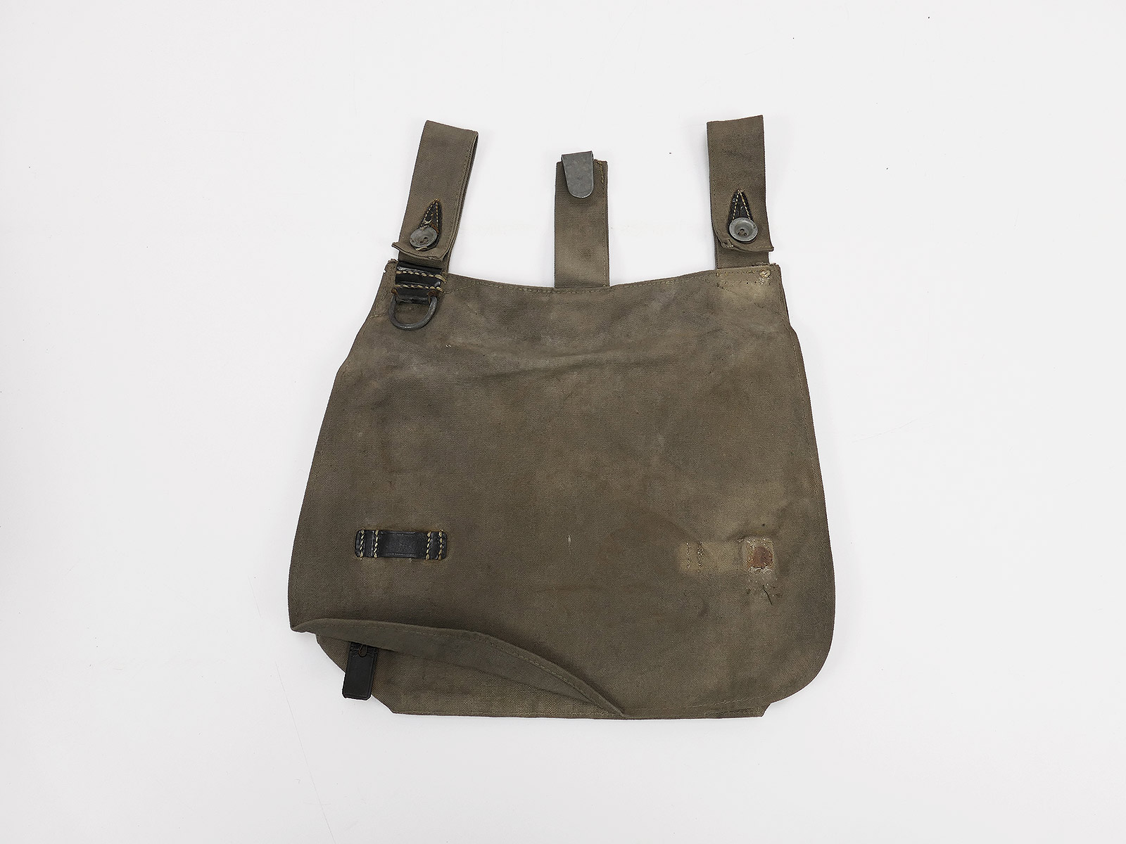 #06 Vintage Brotbeutel alte Art Filmrequisite modifiziert Typ wie WK1 Kaiserlich feldgrau