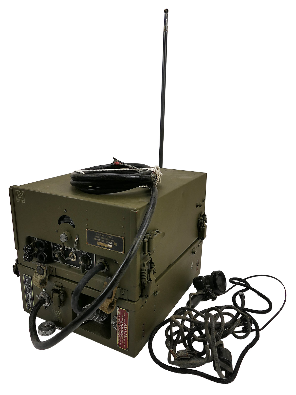 US ARMY Funkgerät Radio Receiver /Transm. Signal Corps BC-620 + Power Supply Unit PE-102 COLLECTION BATTLE WORN