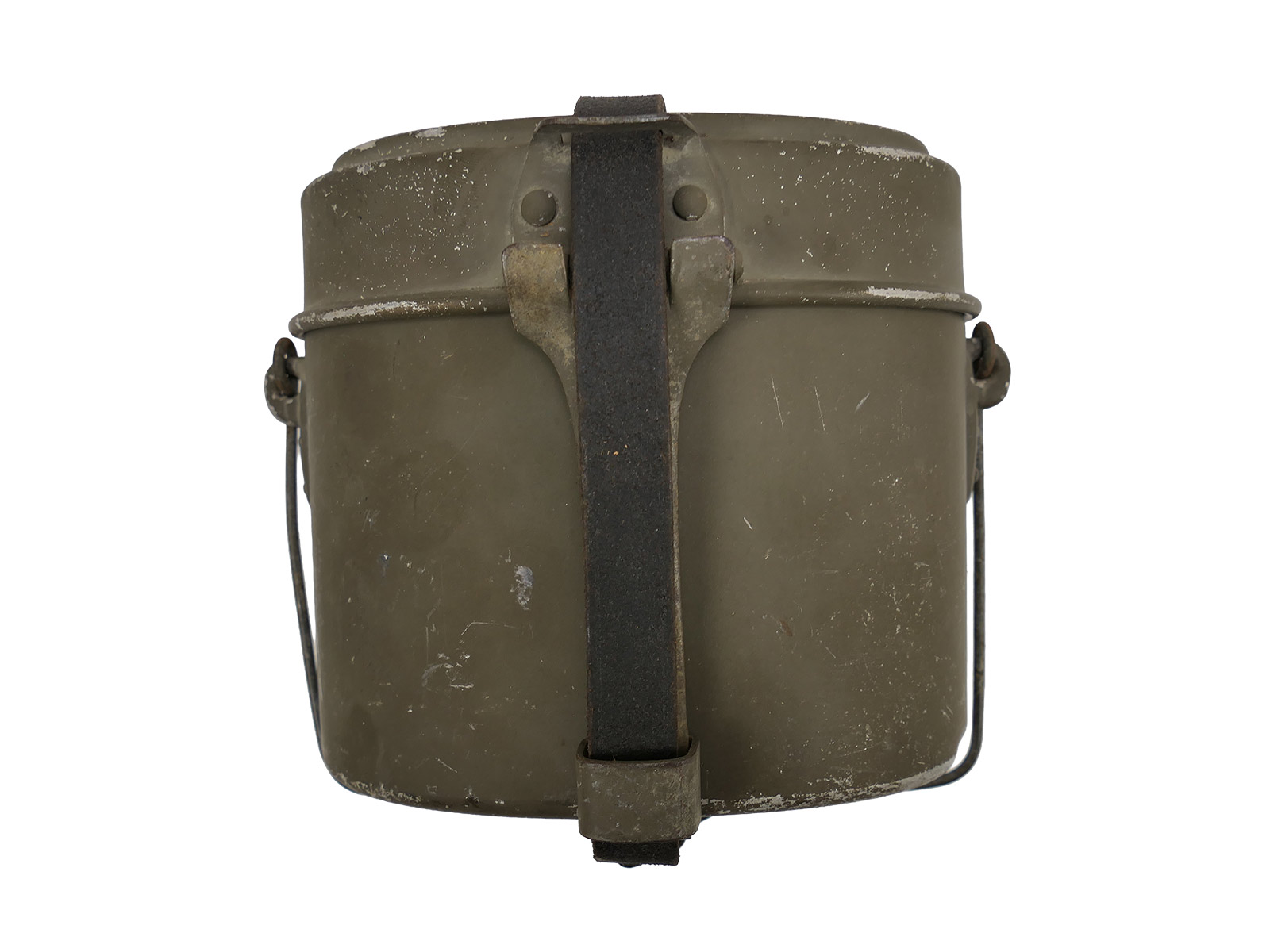 Kochgeschirr Wehrmacht Hersteller MKL 41 mit 95% Originallack zusammengehörig + Leder Riemen COLLECTION