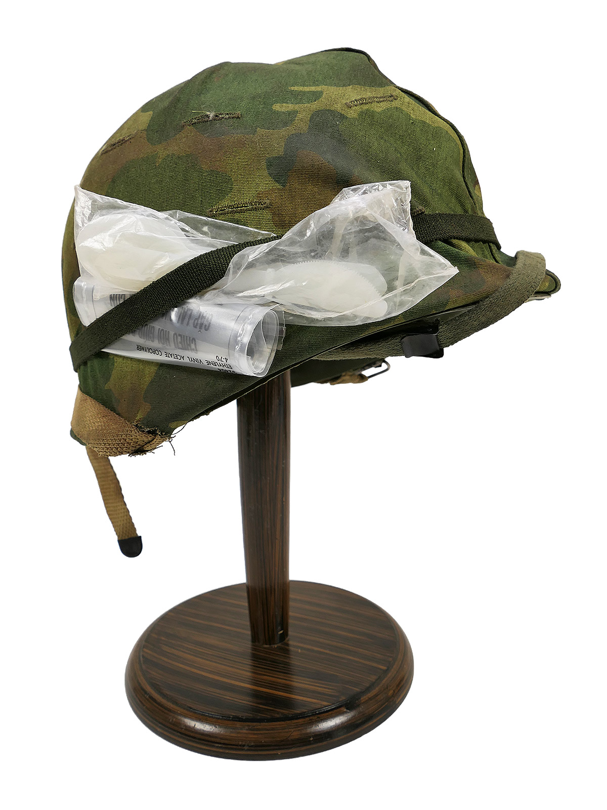#A3/ US ARMY Vietnam Korea M1 Stahlhelm mit Mitchell Helmbezug und Liner aus Filmfundus