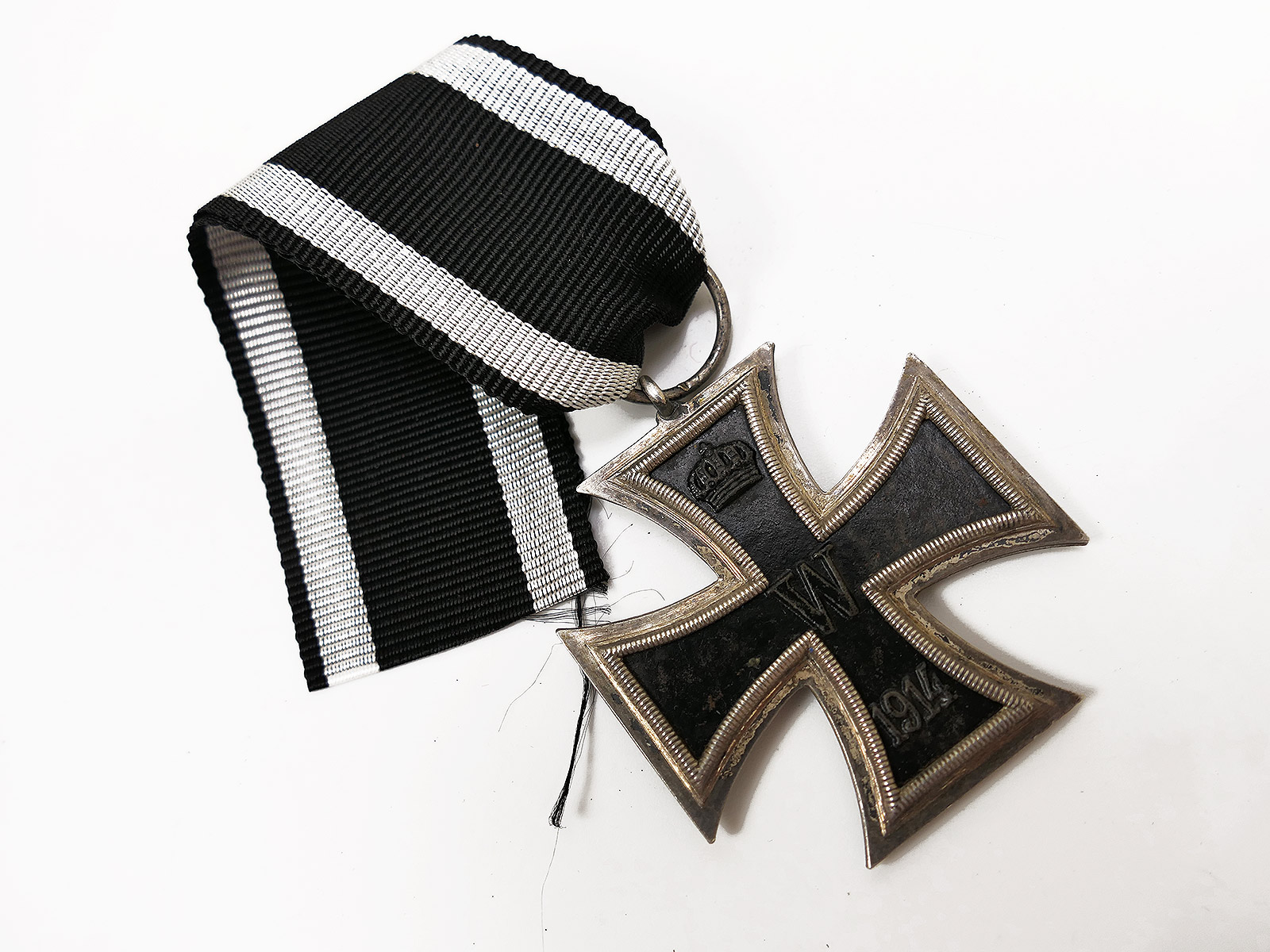#L/ Original WK1 Eisernes Kreuz 2.Klasse 1914 / 1813 EK2 Hersteller K.M. Königliche Münze am Band