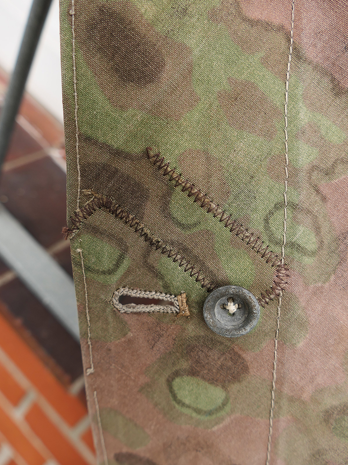 #A/ Waffen SS Original Zeltplane Eichenlaub Zeltbahn Tarnzeltbahn BATTLE WORN