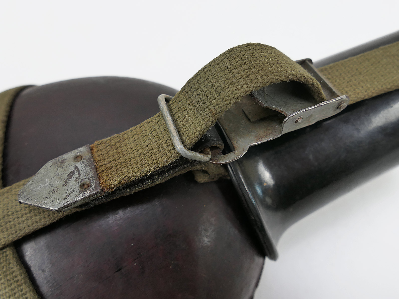 Wehrmacht DAK Afrikakorps Feldflasche Kokosnuss Tropen RITTER ALFURIT mit Becher COLLECTION BATTLE WORN