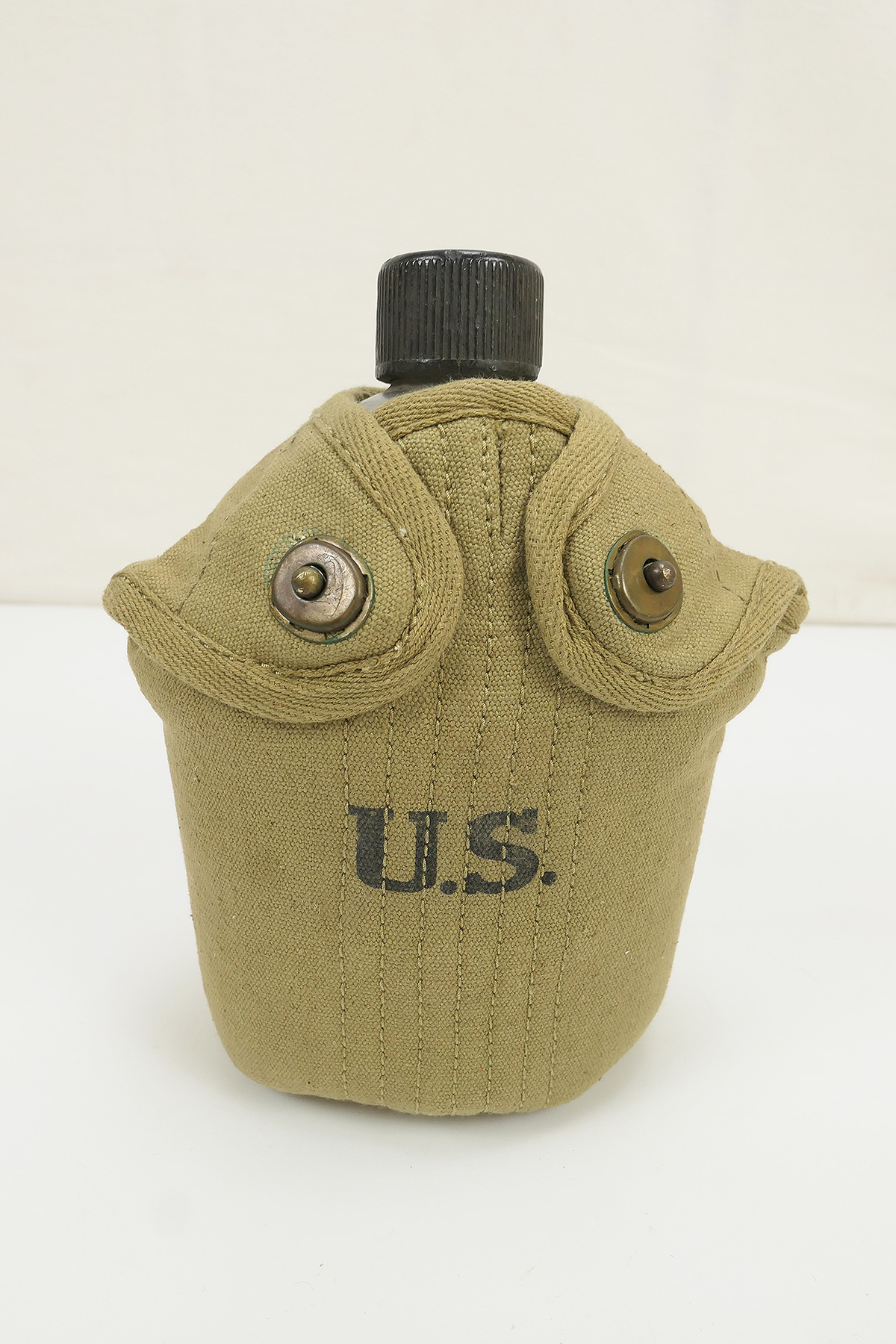 #2 Original US Army WW2 Feldflasche und Becher mit Repro Bezug