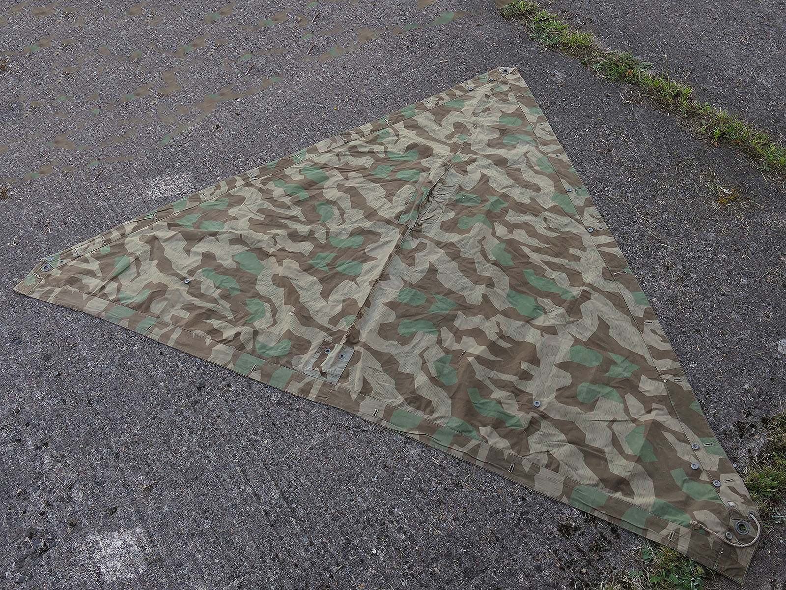 Wehrmacht Original Zeltplane M31 splittertarn Zeltbahn Tarnzeltbahn mit Hersteller BATTLE WORN