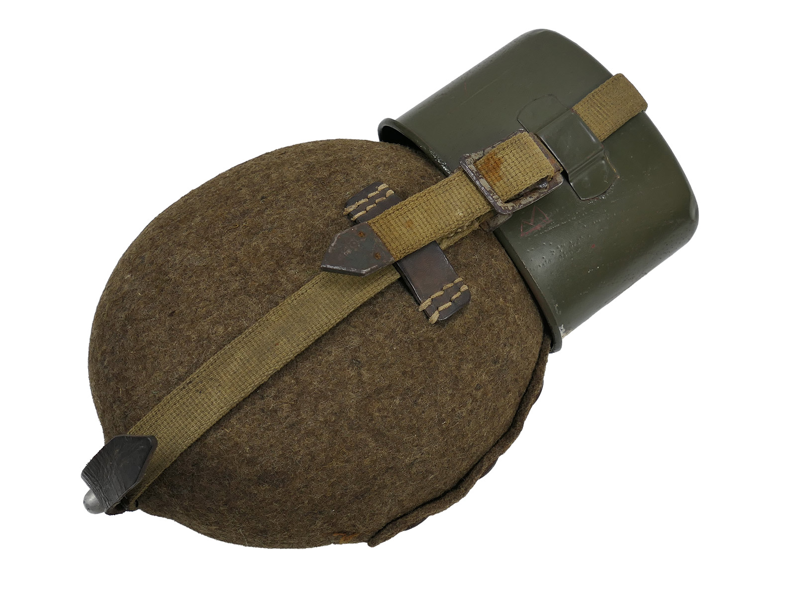Wehrmacht Feldflasche MN42 mit Stahl Becher Wasserflasche TOP COLLECTION BATTLE WORN