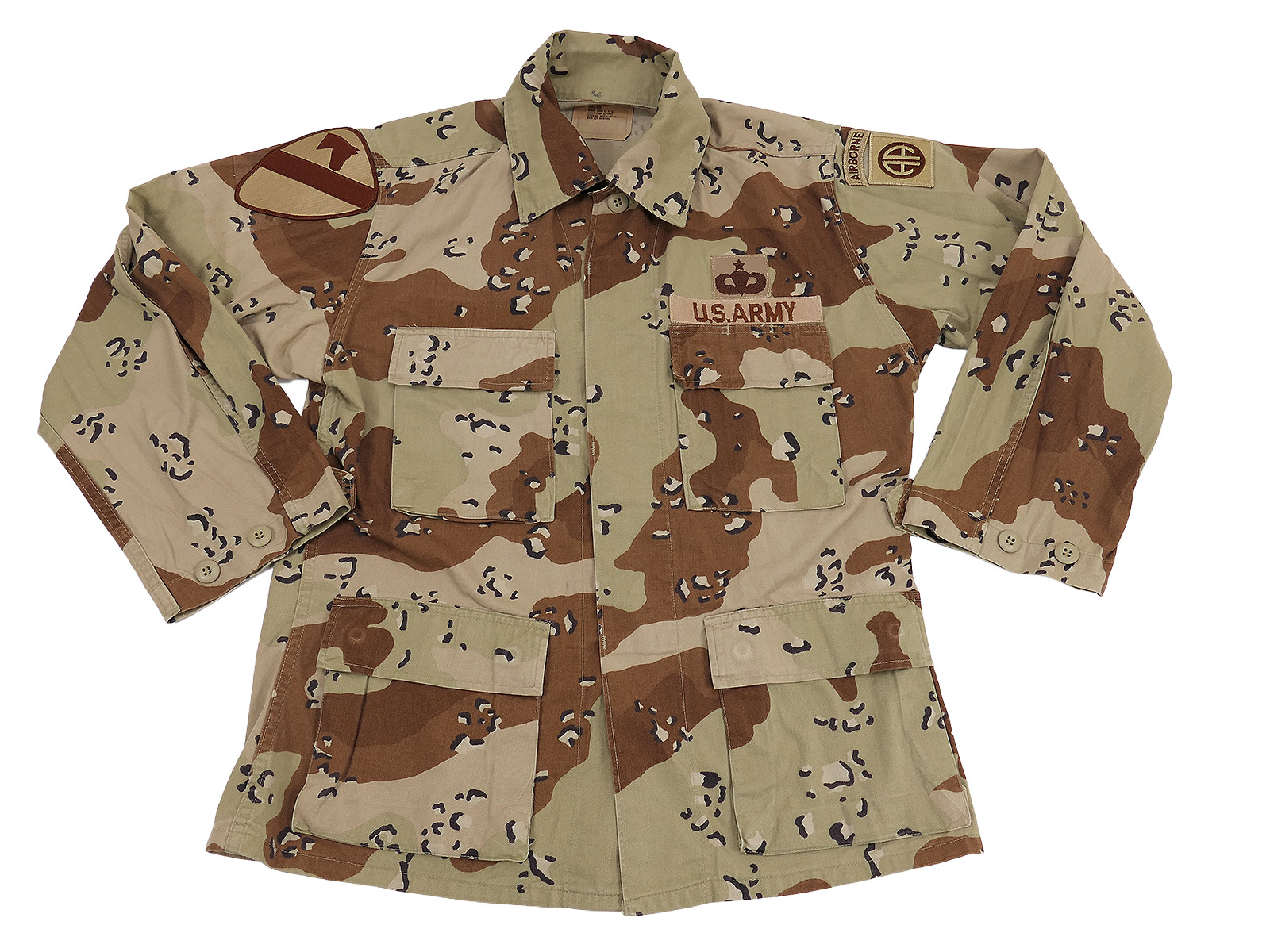US Field Jacket - Combat Coat - Tarnjacke Desert Storm Airborne - 6 color - chocolate chip - Gr. Small
