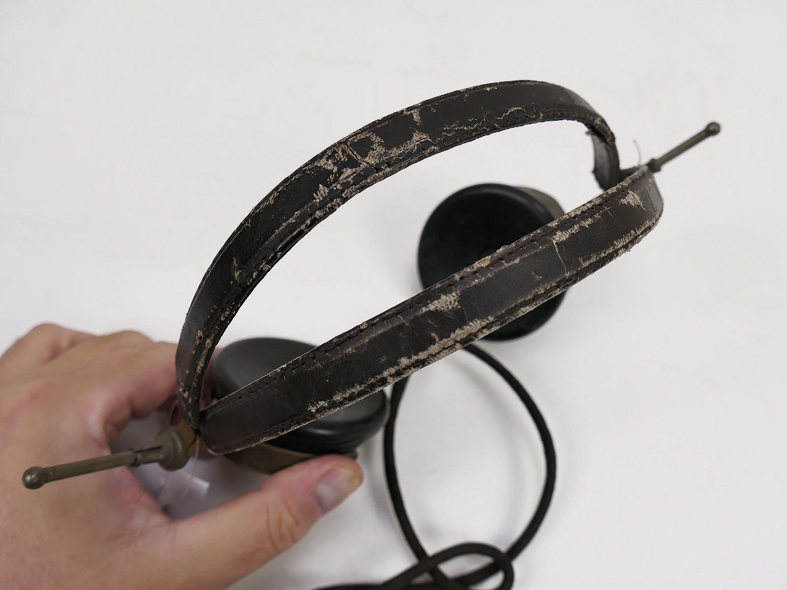 WW2 Wehrmacht Kopfhörer Funkgerät Doppelfernhörer COLLECTION BATTLE WORN