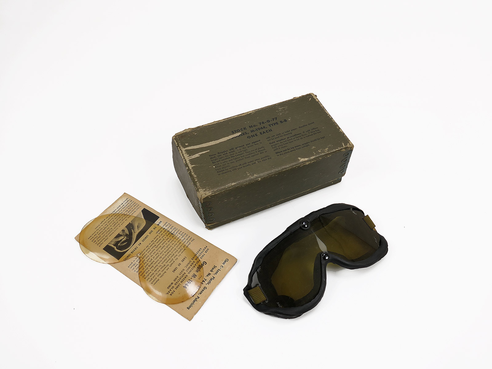 Original WW2 US All Purpose Goggles Jeep Staubschutzbrille M-1944 