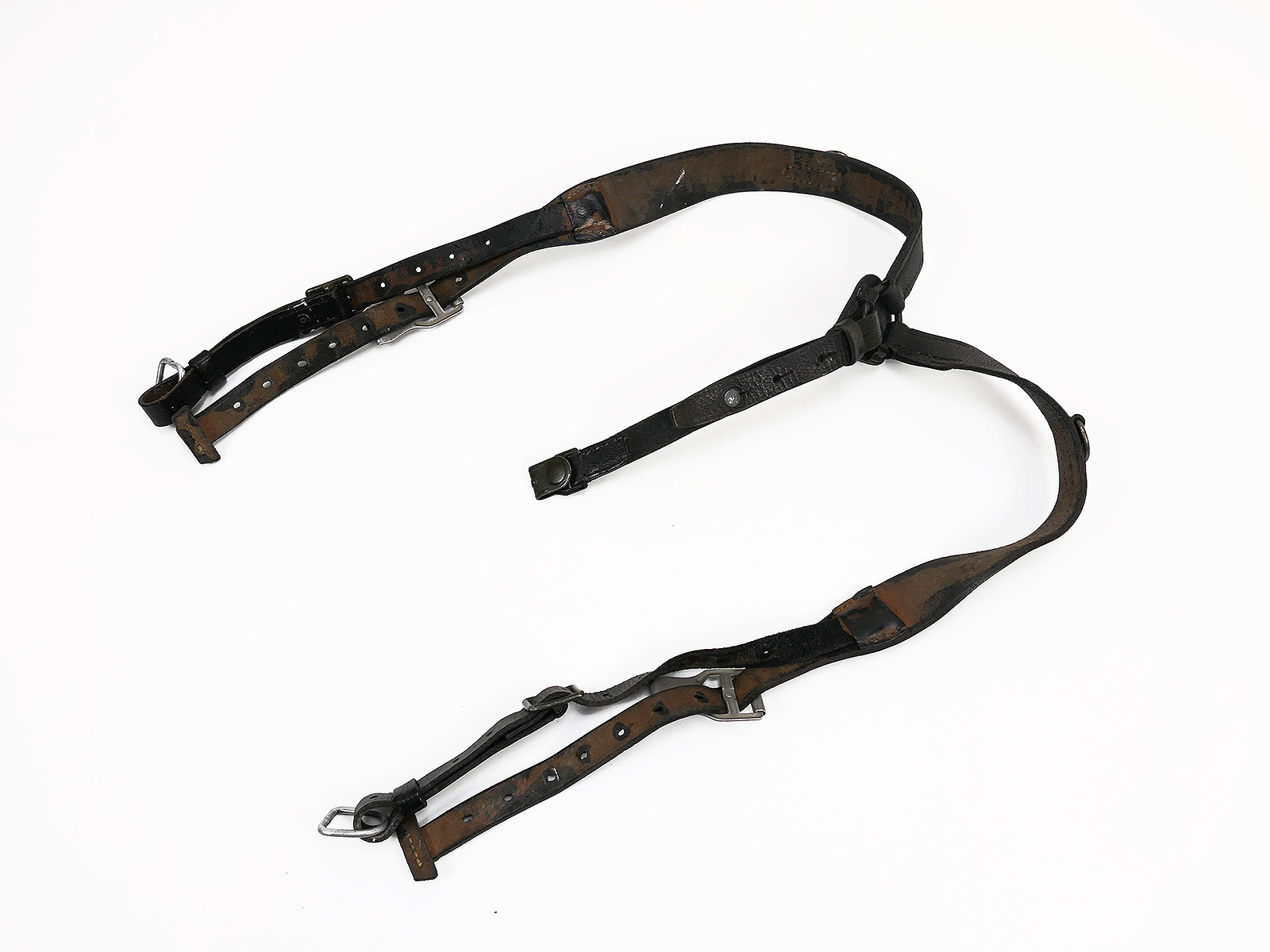 #12/ Wehrmacht Y-Riemen Leder Koppeltragegestell Filmrequisite