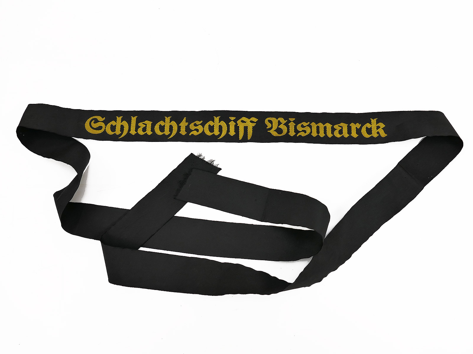 Kriegsmarine Mützenband " Schlachtschiff Bismarck " 150cm Tellermütze Marine