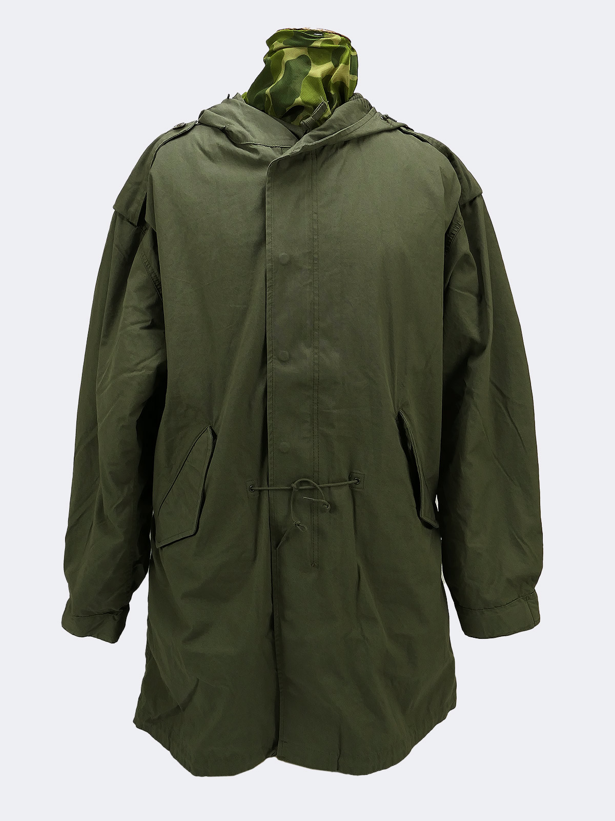 P1513152 Vintage US M1951 Shell Parka Kapuzenparka M51 mit Futter / Liner Korea Vietnam Ära