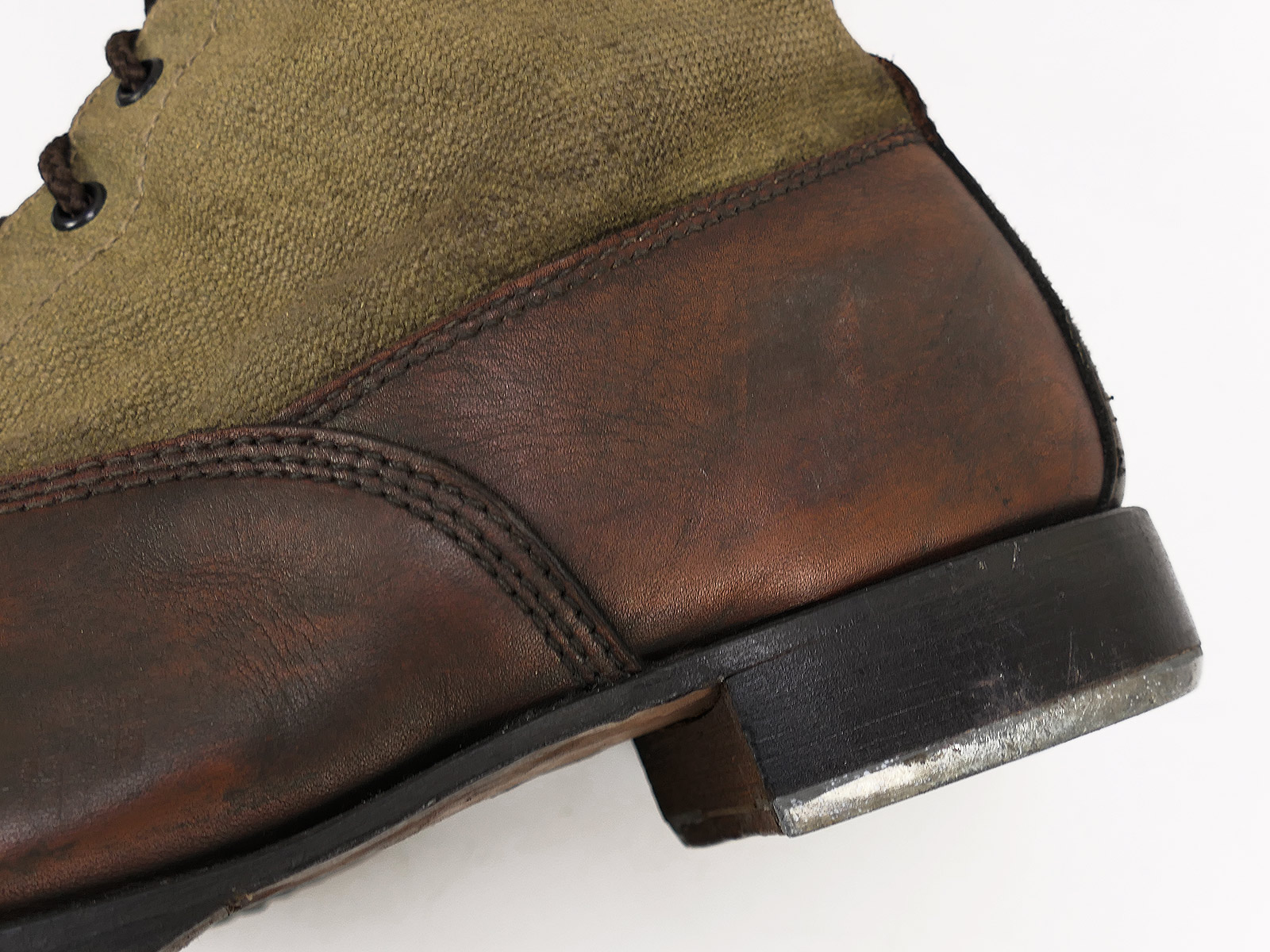Einzelpaar - Wehrmacht DAK Tropenstiefel Hoch Afrikakorps Stiefel Gr.46 COLLECTION BATTLE WORN