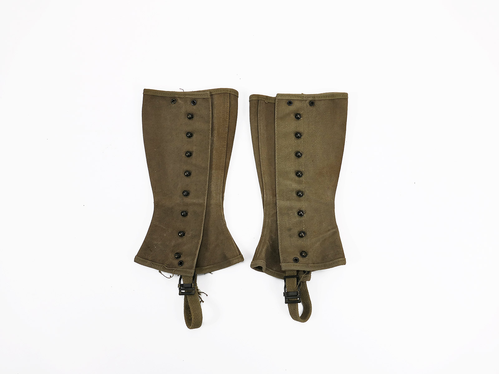 WW2 US ARMY Gamaschen M1938 Canvas Leggins Dismounted M-1938 Gr.2R Original BATTLE WORN