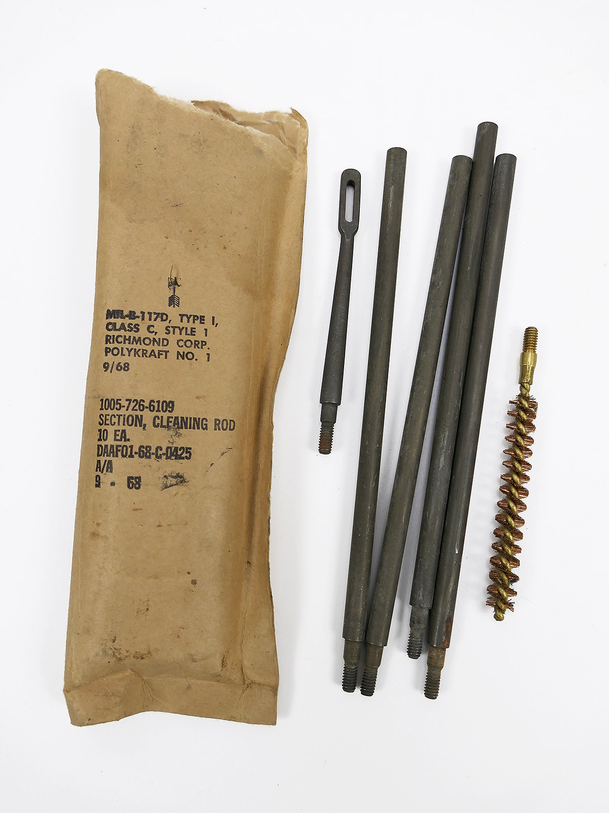 P1693458 #A Vietnam US ARMY Cleaning Kit Garand M1 Rifle Cal .30 Waffenreinigungsgerät Tool Putzstock 1968