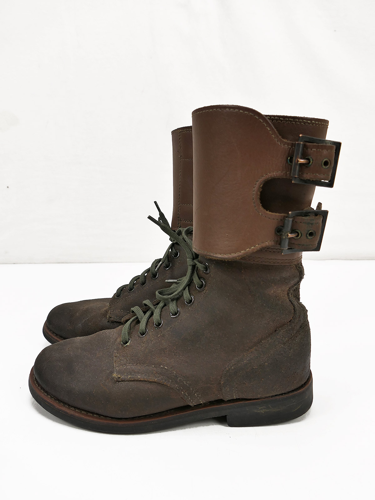 Einzelpaar - VINTAGE US WW2 M-1943 Buckle Boots Stiefel Gr. 8 COLLECTION BATTLE WORN 