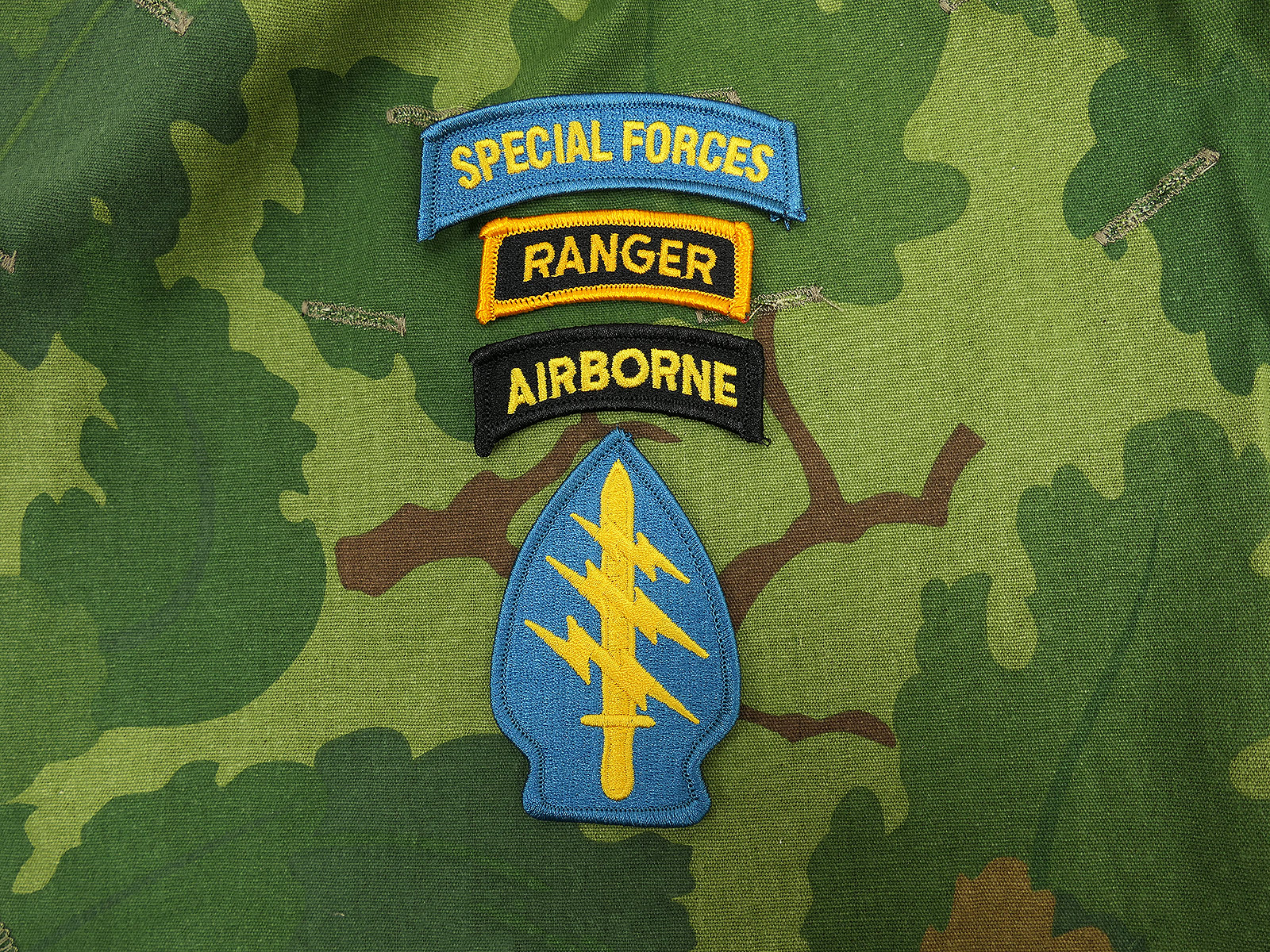 4er Satz Patch US Special Forces Ranger Airborne Patches Abzeichen Vietnam