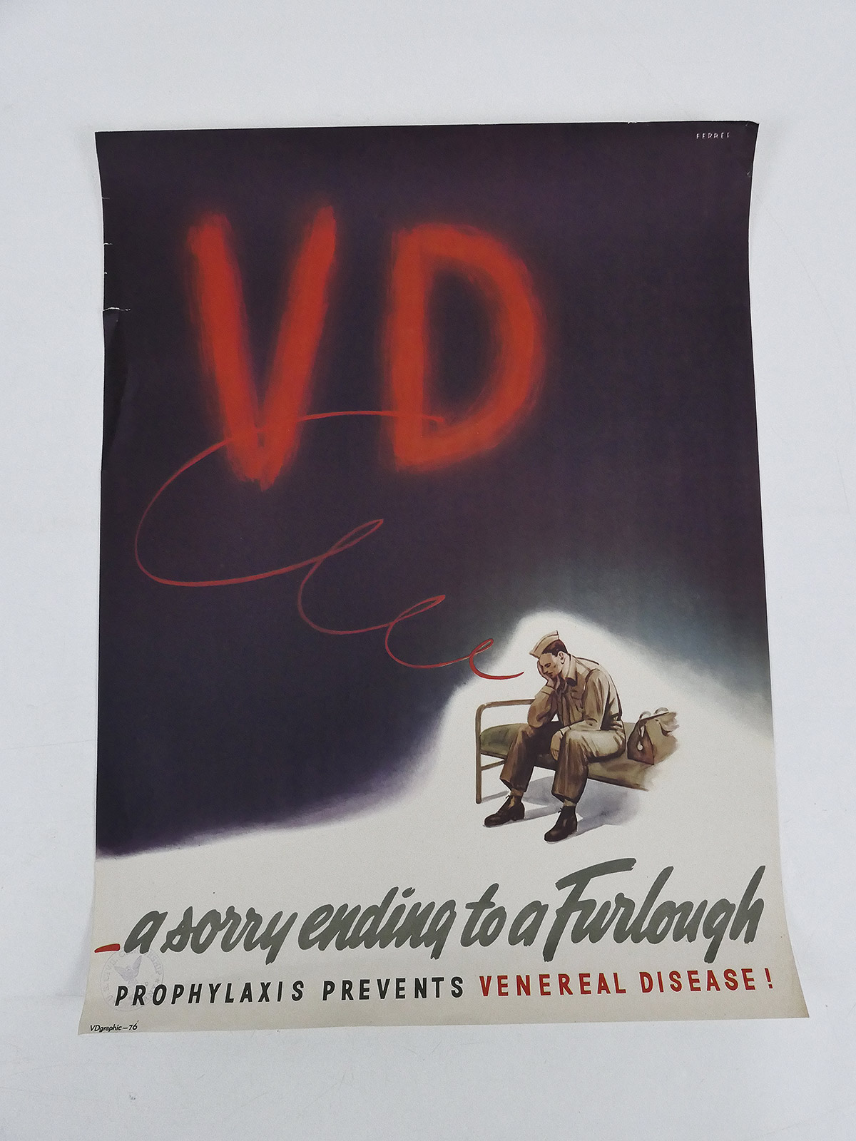 P1302632 #07 WW2 Military Poster Plakat US Army Kaserne VD Venereal Disease Geschlechtskrankheiten