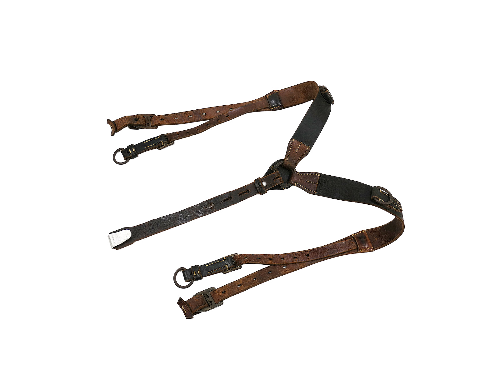 Einzelstück - Wehrmacht Original Y-Riemen Leder Koppeltragegestell