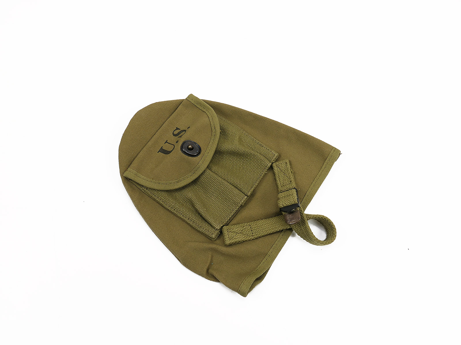 US ARMY WW2 Cover Canvas Tasche für T-Shovel mit aufgesetzter Magazintasche M1 Carbine / Schaufel Spatenhülle 