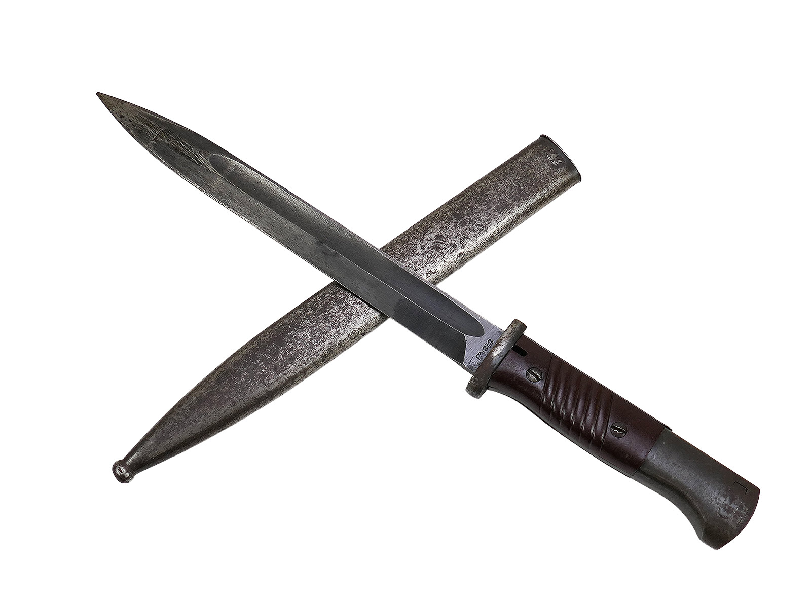 Wehrmacht Bajonett M84/98 clc43 Karabiner K98 / Seitengewehr mit Scheide BATTLE WORN
