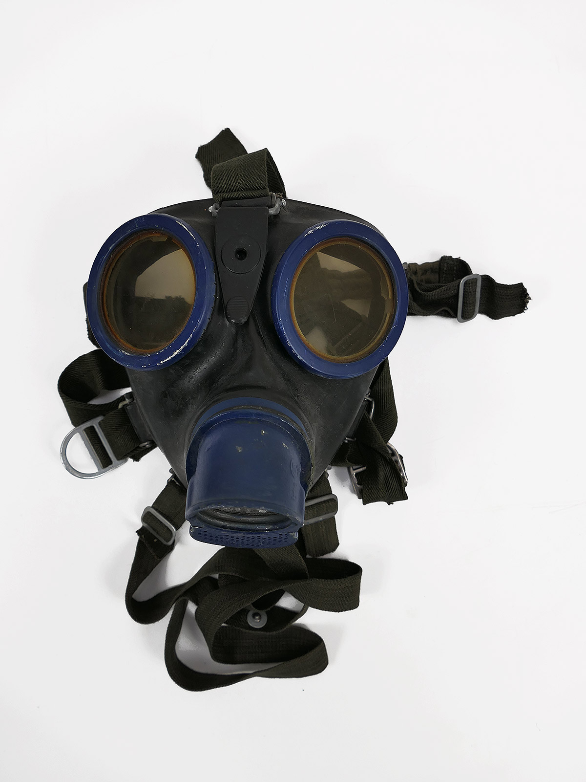 #B/ Wehrmacht Gasmaske Schutzmaske Gr.3 bmw44 Gummi mit WaA 