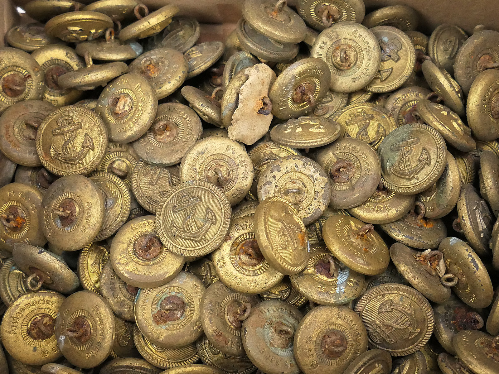 1x Stück Marine Glasknopf 25mm Goldfarben VARIANTE Kriegsmarine Glasknöpfe Uniformknöpfe Knopf