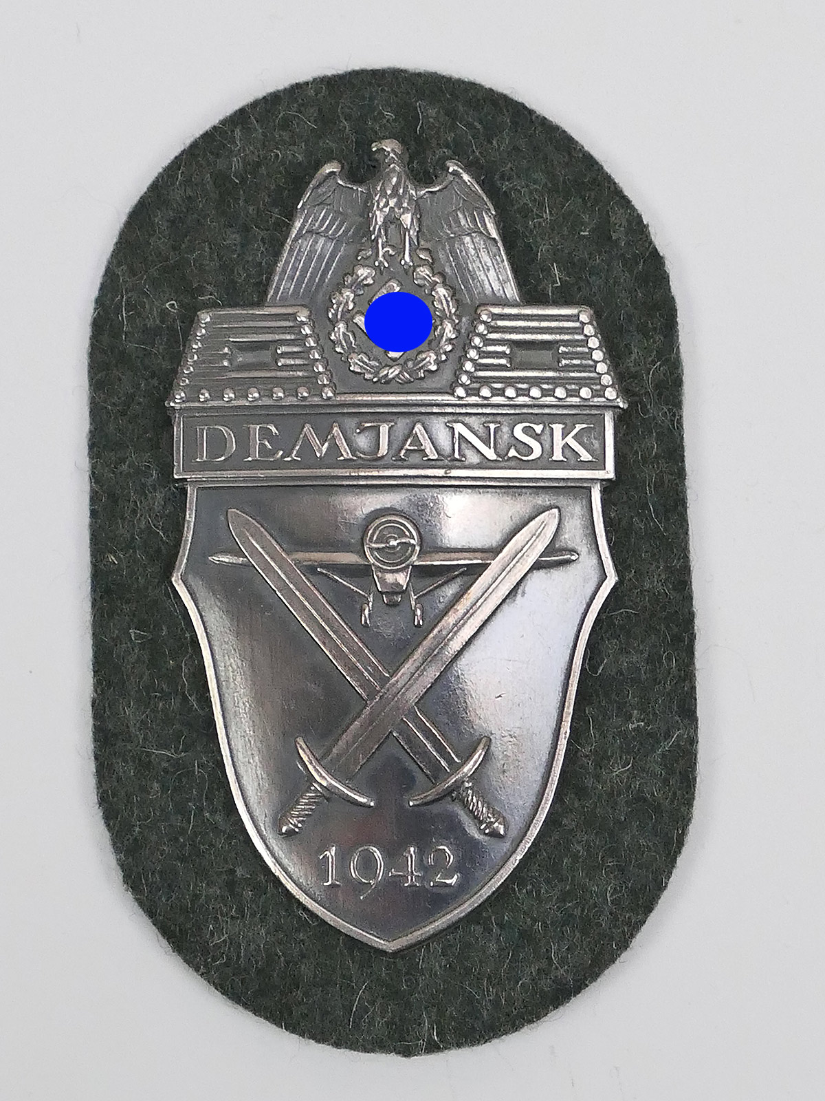 Wehrmacht Ärmelschild DEMJANSK 1942 Demjanskschild Abzeichen Ostfront Russland TOP!