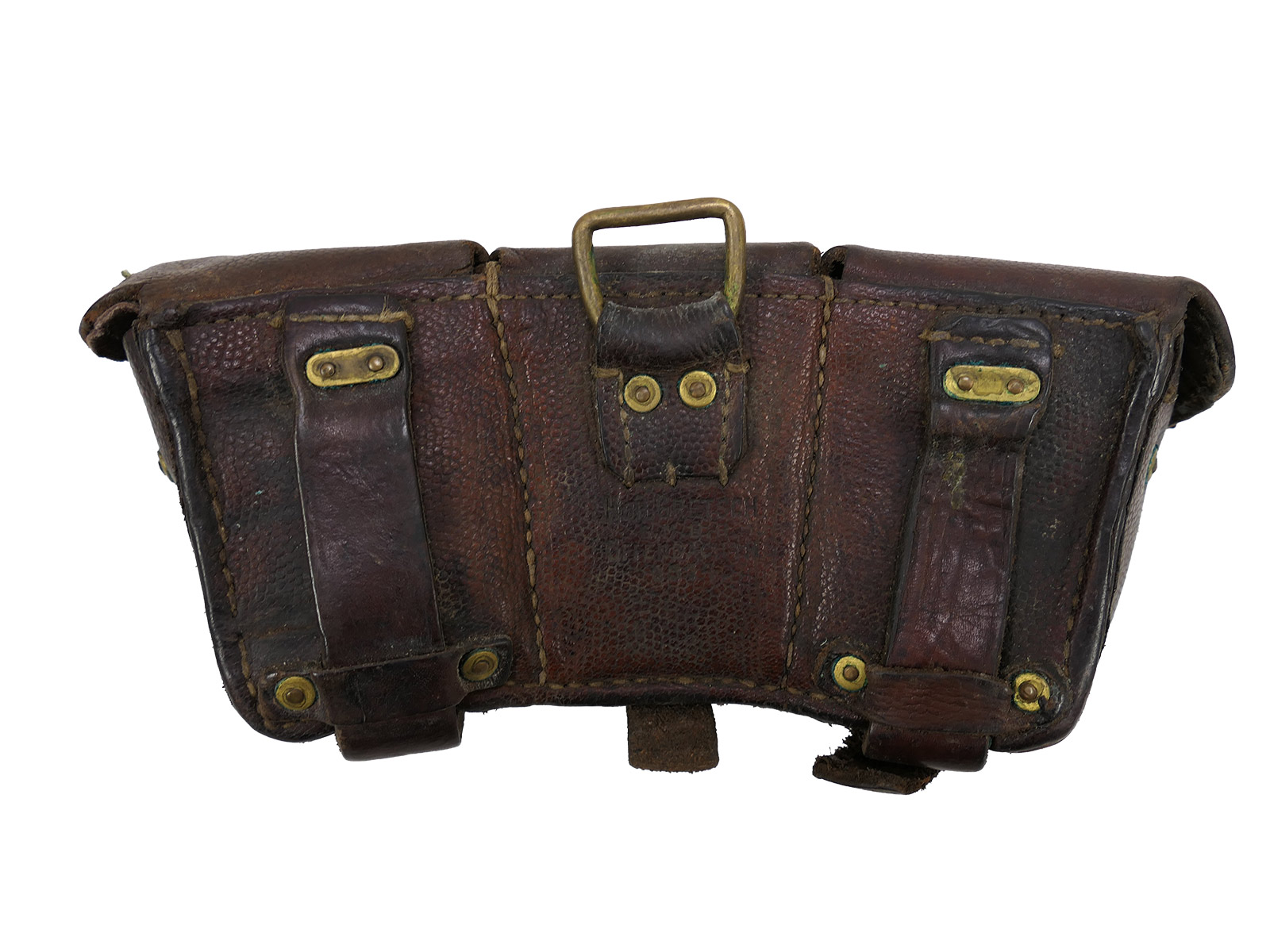 WW1 Original WK1 Patronentasche 1914 1 Verschlußriemen fehlt COLLECTION BATTLE WORN